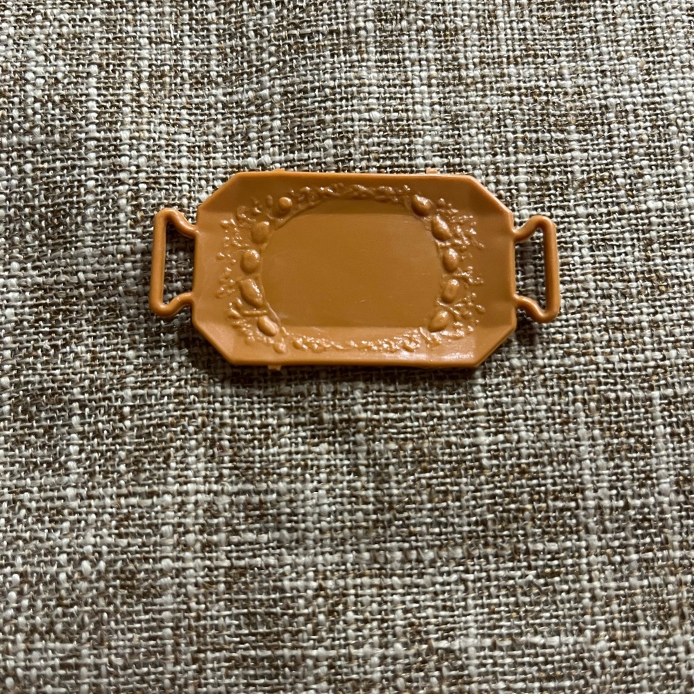 Vintage Barbie Doll Tray GUC Decorative Handles Diorama Restaurant Serving Food
